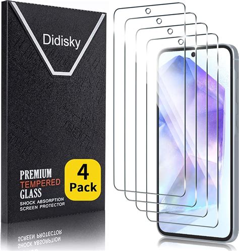 Didisky 4 Pack Tempered Glass Screen Protector For Samsung Galaxy A55 5g Anti Scratch 9h