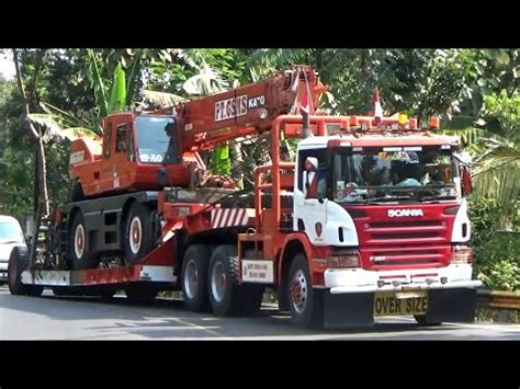 Truck Trailer Scania Muatan Crane Man Tgs Truk Kontainer Hino