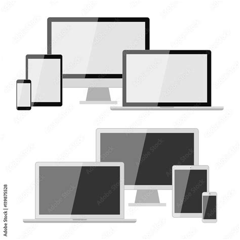 types  devices set isolated smartphone tablet laptop