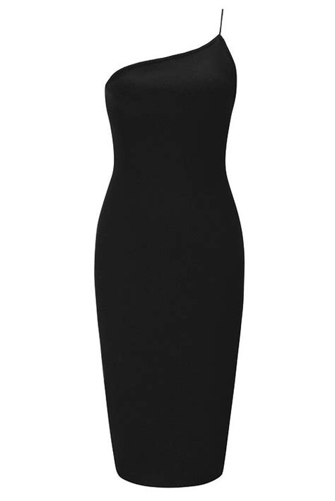 One Shoulder Zip Back Bodycon Dress Mislish