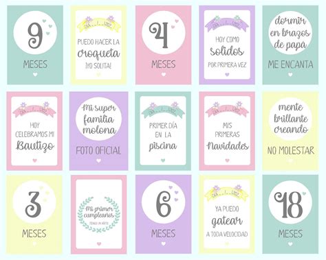 Tarjetas De Cumple Mes Para Bebes Fotos Momentos Importantes Bebe