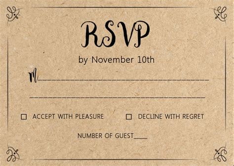 Rustic Kraft Wedding Rsvp Card Template Postermywall