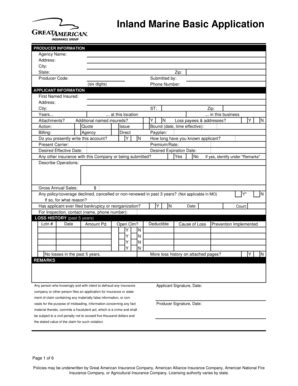 Fillable Online Great American Cargo Application Fax Email Print