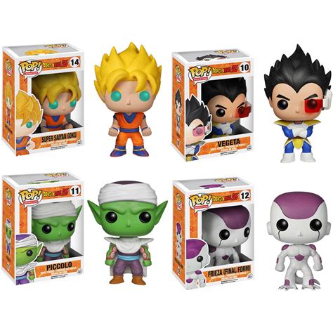 Funko Dragonball Z Pop Anime Vinyl Collectors Set Super Saiyan Goku Vegeta Piccolo Final