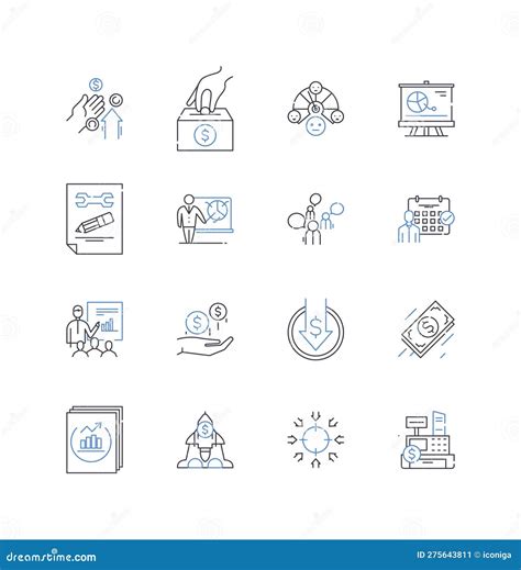 Risk Process Line Icons Collection Assessment Mitigation