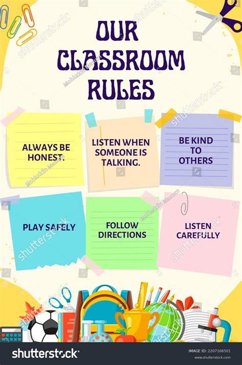 Classroom Rules Illustration Digital Banner Classroom Stock