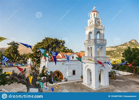 The Monastery Of Panagia Tsambika Rhodes Dodecanese Greece Editorial