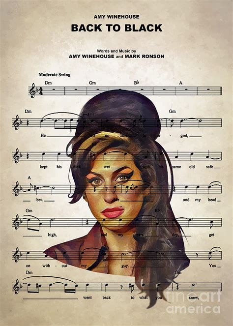 Amy Winehouse Back To Black Digital Art By Bo Kev Pixels