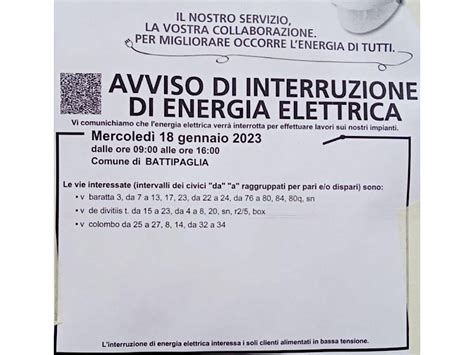 Battipaglia Domani Interruzione Energia Elettrica Dalle 9 Alle 16