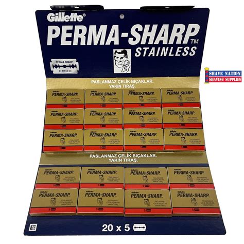 Perma-Sharp Super Double Edge DE Razor Blades 100 Pk | Shave Nation ...