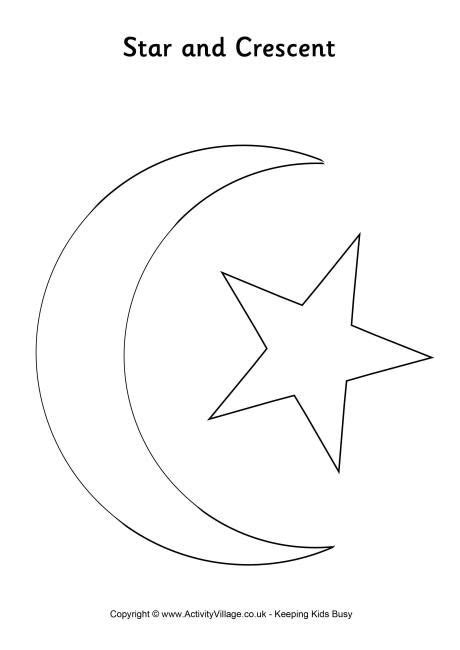 Star And Crescent Colouring Page Eid Crafts Star Coloring Pages