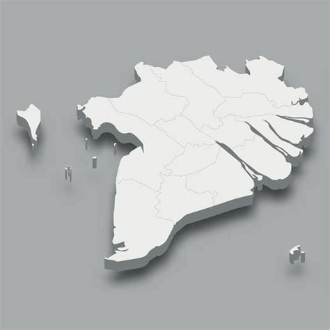 3d isometric map Mekong River Delta Region of Vietnam, 35302617 Vector