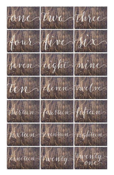 Wedding Double Sided Table Numbers Script Cursive Numbers Etsy Wood