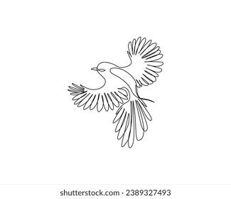 Flying Bird One Line Drawing Bird Stock Vector Royalty Free