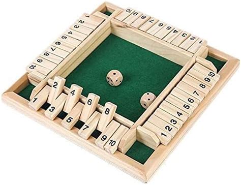 ZoneYan Shut The Box mit 2 Würfeln Holz Brettspiel Würfel Klassisch