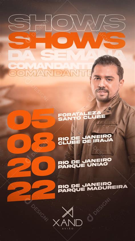 Flyer Shows Da Semana Comandante Xand Avi O Social Media Psd Edit Vel