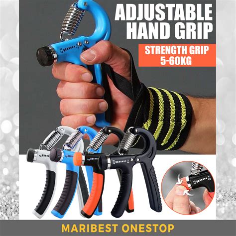 5 60kg Adjustable Resistance Hand Grip Gripper Wrist Arm Finger Forearm