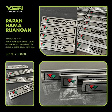 jual papan nama stainless  papan nama sliding custom shopee indonesia