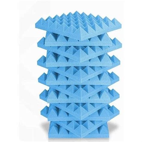 Polyurethane Foam 50mm Pyramid Blue Acoustic Panel 32 Density For