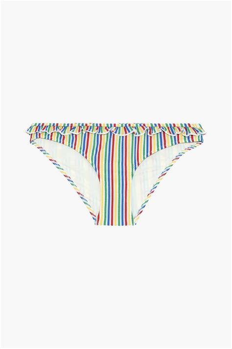 SOLID STRIPED The Milly Striped Seersucker Low Rise Bikini Briefs