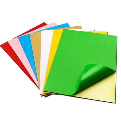 A4 Multi Colors Self adhesive Sticker Paper 100 Sheets Scrapbook paper Color paper bright ...