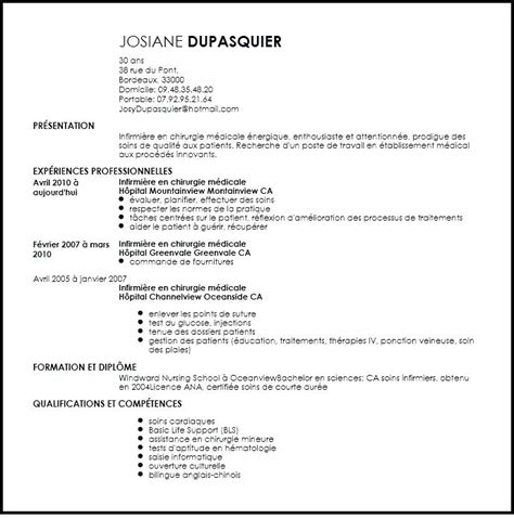 Exemple De Cv Infirmi Re Clinicienne Sp Cialis E Laboite Cv Fr