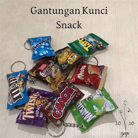 Jual 100PCS Gantungan Kunci Motif Snack Gantungan Kunci Replika Makanan