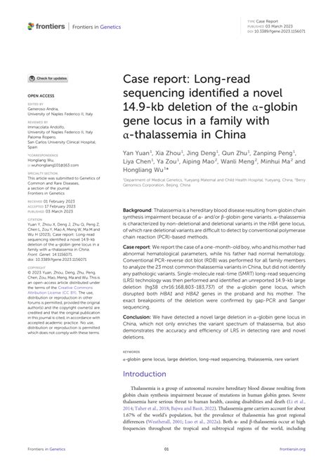 Pdf Case Report Long Read Sequencing Identified A Novel 149 Kb