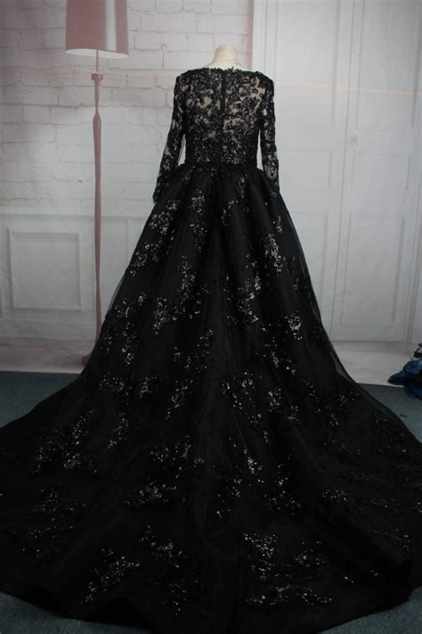 Black Plus Size Long Sleeve Ball Gown From Darius Cordell