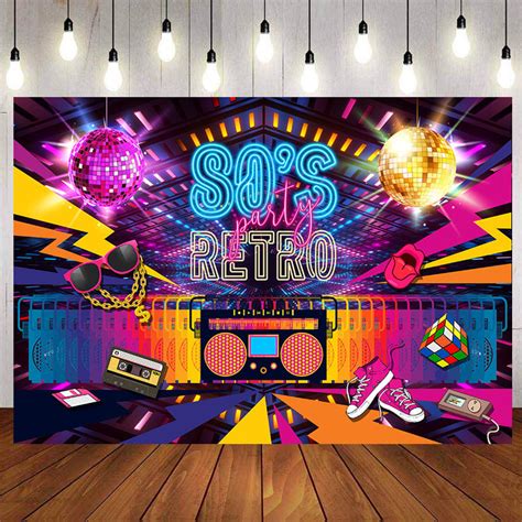 80s Party Backdrop Disco Theme Retro Style Photo Backdrop 80's Birthda ...