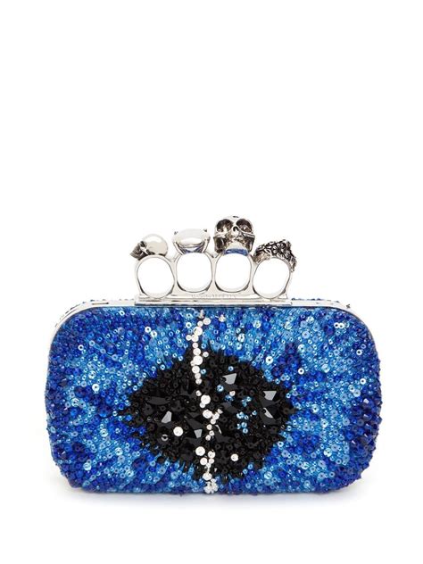 Alexander Mcqueen Swarovski Crystal Embellished Four Ring Bag Farfetch