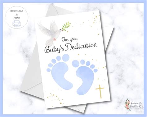 Baby Dedication Card Printable For Boy Christian Card For Etsy