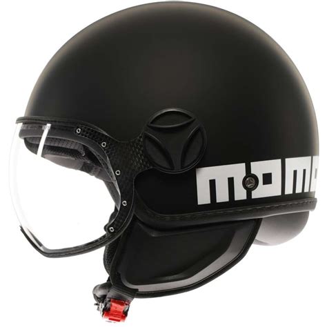 Casco Moto Jet Momo Design FGTR CLASSIC Mono Nero Opaco Bianco ALFAMOTO