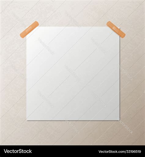 White Blank Square Sheet Paper Template Royalty Free Vector