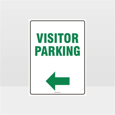 Visitor Parking Left Arrow Sign Notice Information Sign Hazard Signs Nz