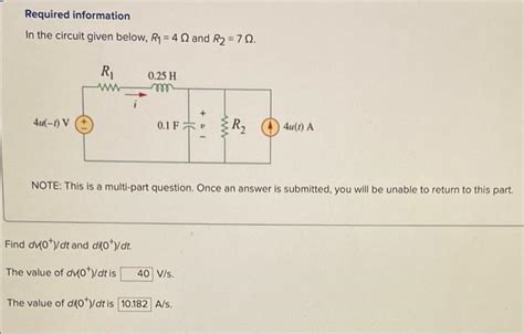 Solved Required Information In The Circuit Given Below Chegg