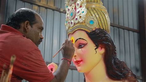 Mumbai Devi Eye Painting Mumbai Durga Murti Making At Hyderabad