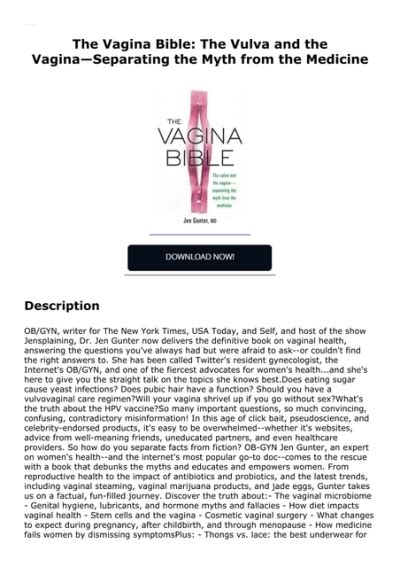 The Vagina Bible The Vulva And The Vaginaseparating The Myth From The