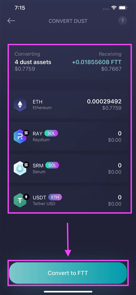 How Do I Convert Dust To FTT In The FTX Exchange App Exodus Support