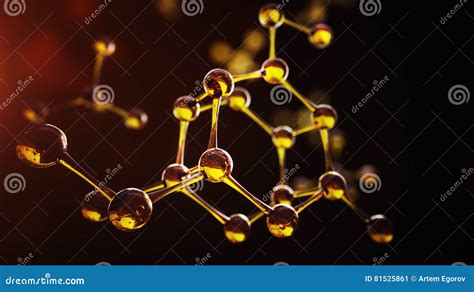 3d Illustration Of Molecule Model Science Background With Molecules Stock Illustration