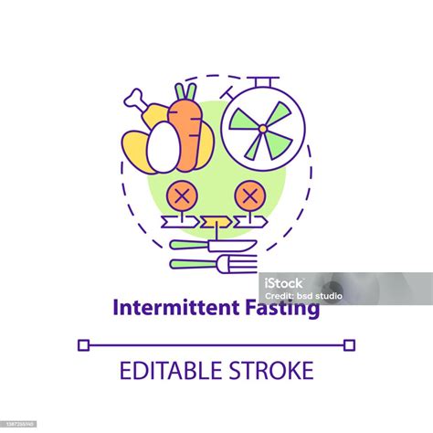 Ilustración De Icono De Concepto De Ayuno Intermitente Y Más Vectores Libres De Derechos De