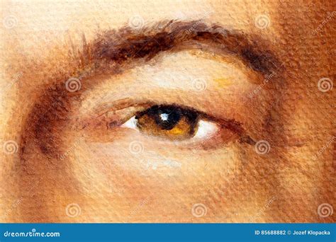 Hazel Brown Man Eye In Detail Oil Painting Stock Photo Image Of