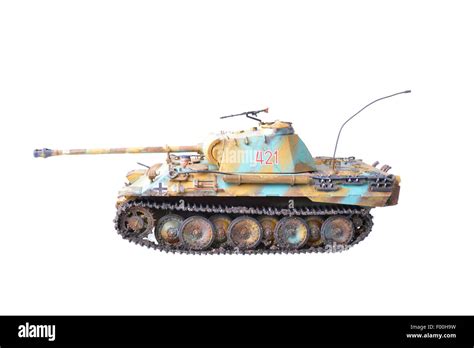 German Tiger tank plastic model isolated on a white background Stock ...