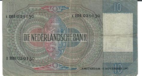 Niederlande 10 Gulden 1941 Banknote Geldschein III MA Shops