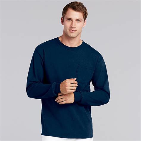 Gildan G241 Ultra Cotton Long Sleeve Pocket T Shirt