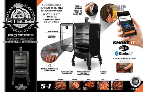 Pit Boss Pro Series 4 Series Vertical Wood Pellet Smoker Smoking Grills