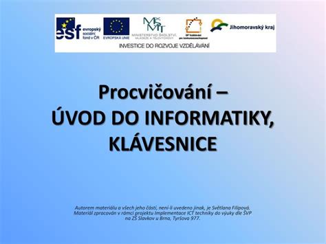 PPT Procvičování ÚVOD DO INFORMATIKY KLÁVESNICE PowerPoint