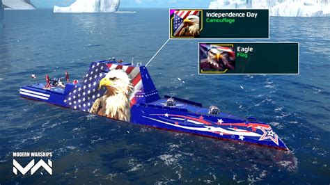 Uss Zumwalt Independence Day Camouflage With Eagle Flag Modern