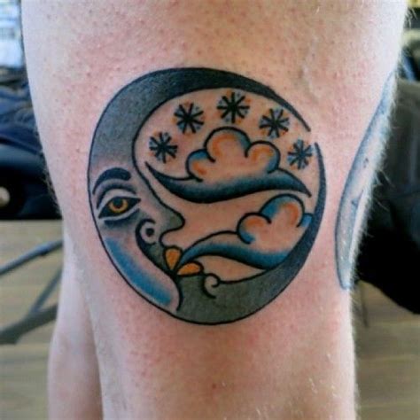 Moon And Clouds Tattoo