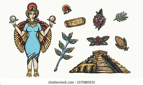 Mesopotamian Goddess Ishtar Ancient Sumerian Civilization Stock Vector ...